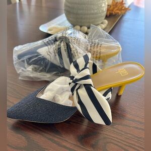 🆕 Cabi Striped Bow Kitten Heels